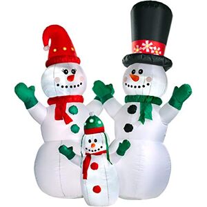 WeRChristmas Pre-Lit Flashing Inflatable Snowman Family, Multi-Colour WeRChristmas Pre-Lit Flashing Inflatable Snowman Family, Multi-Colour