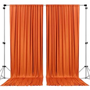 AK TRADING CO. 10 feet x 10 feet Polyester Backdrop Drapes Curtains Panels with Rod Pockets Wedding Ceremony Party Home Window Decorations Orange AK TRADING CO. 10 feet x 10 feet Polyester Backdrop Drapes Curtains Panels with Rod Pockets Wedding Ceremony Party Home Window Decorations Orange