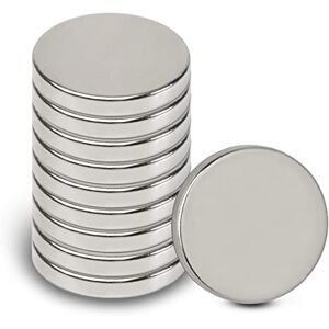 MAUL Neodymium Disc Magnet Flat Magnet with High Adhesion for Versatile Use Round Magnet with Elegant and Modern Design Diameter 20 x 3 mm Pack of 10 Light Silver MAUL Neodymium Disc Magnet Flat Magnet with High Adhesion for Versatile Use Round Magnet with Elegant and Modern Design Diameter 20 x 3 mm Pack of 10 Light Silver