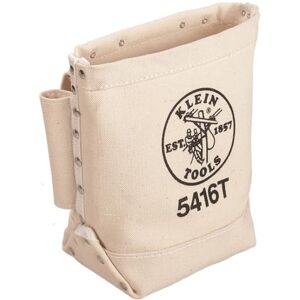 KLEIN TOOLS Canvas Bolt Bag, Small Bag for Bolt Storage with Bull Pin Loops, Belt Tunnel Loop Connection, 5416T, Cream, 25.40 cm KLEIN TOOLS Canvas Bolt Bag, Small Bag for Bolt Storage with Bull Pin Loops, Belt Tunnel Loop Connection, 5416T, Cream, 25.40 cm