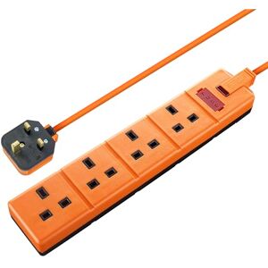 Masterplug Four Socket Extension Lead, 4 Metre Cable, LED Power Indicator, Unswitched, Heavy Duty, Rewireable, Power Strip, Work Power, Permaplug, Orange, 13A, 4G, 4m, EXS1344O Masterplug Four Socket Extension Lead, 4 Metre Cable, LED Power Indicator, Unswitched, Heavy Duty, Rewireable, Power Strip, Work Power, Permaplug, Orange, 13A, 4G, 4m, EXS1344O