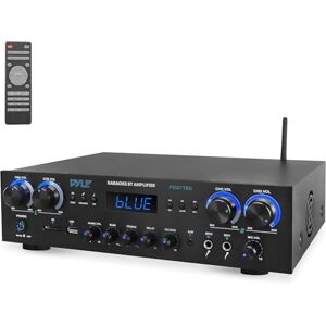 Pyle Bluetooth Amplifier, 4 Channel 800W Home Stereo Hi-Fi Receiver with MP3, Reverb Delay, Wireless Audio Amp for Karaoke Machine, Singing, Teachers, and Bluetooth Microphone Use Pyle Bluetooth Amplifier, 4 Channel 800W Home Stereo Hi-Fi Receiver with MP3, Reverb Delay, Wireless Audio Amp for Karaoke Machine, Singing, Teachers, and Bluetooth Microphone Use