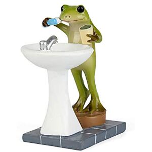 Tfro & Cile Fairy Garden Animal Statue Outdoor Miniature Brushing Teeth Frog Figurine 3.3 Inch Height Tfro & Cile Fairy Garden Animal Statue Outdoor Miniature Brushing Teeth Frog Figurine 3.3 Inch Height