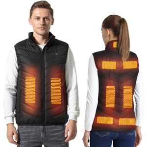 Armorget Heated Vest for Men Women, Heated Sleeveless Vest with USB Plug, 9 Heating Zones, 3 Temperature Adjustable, Lightweight Thermal Vest for Hiking, Cycling XS Black(Power Bank not Included Armorget Heated Vest for Men Women, Heated Sleeveless Vest with USB Plug, 9 Heating Zones, 3 Temperature Adjustable, Lightweight Thermal Vest for Hiking, Cycling XS Black(Power Bank not Included