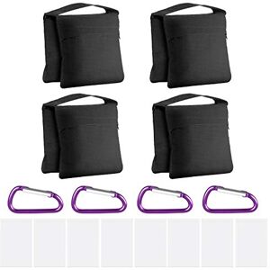 NEEWER 4 Pack Photography Heavy Duty Sandbags Saddlebag Design 4 Weight Bags for Photo Video Studio Standing Backyard Outdoor Patio Sports Transparent PP Bag and Clips Included (Black) NEEWER 4 Pack Photography Heavy Duty Sandbags Saddlebag Design 4 Weight Bags for Photo Video Studio Standing Backyard Outdoor Patio Sports Transparent PP Bag and Clips Included (Black)