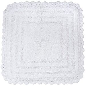 DII Crochet Collection Reversible Bath Mat, Square, 24x24, White DII Crochet Collection Reversible Bath Mat, Square, 24x24, White