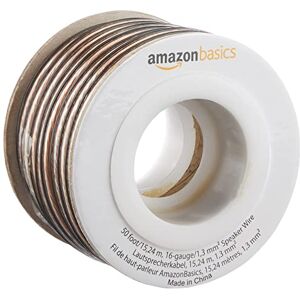 Amazon Basics 16-Gauge Speaker Wire 1.3 mm² 15.24 m (50 feet), Transparent Amazon Basics 16-Gauge Speaker Wire 1.3 mm² 15.24 m (50 feet), Transparent