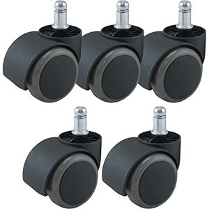 Waytex 78154 Universal Office Chair Wheels Rubber Coated 50mm Diameter Hard Floor Colour Black/Grey Pack of 5 Waytex 78154 Universal Office Chair Wheels Rubber Coated 50mm Diameter Hard Floor Colour Black/Grey Pack of 5