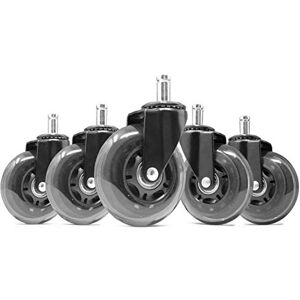 WEN CA305W 3-Inch Polyurethane Replacement Office Chair Swivel Caster Wheels, 5-Pack, Black WEN CA305W 3-Inch Polyurethane Replacement Office Chair Swivel Caster Wheels, 5-Pack, Black