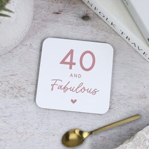 eBuyGB Printed Square Coaster, 40 & Fabulous Milestone Birthday, 40th Birthday Gift for Her, Mum, Wife, Friend, Auntie, Fortieth Cork Drinks Mat eBuyGB Printed Square Coaster, 40 & Fabulous Milestone Birthday, 40th Birthday Gift for Her, Mum, Wife, Friend, Auntie, Fortieth Cork Drinks Mat