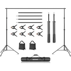 NEEWER Backdrop Stand 10ft x 7ft, Adjustable Photo Studio Backdrop Support System for Wedding Parties Background Portrait Photography with 4 Crossbars, 8 Clamps, 2 Black Sandbags and Carrying Bag NEEWER Backdrop Stand 10ft x 7ft, Adjustable Photo Studio Backdrop Support System for Wedding Parties Background Portrait Photography with 4 Crossbars, 8 Clamps, 2 Black Sandbags and Carrying Bag