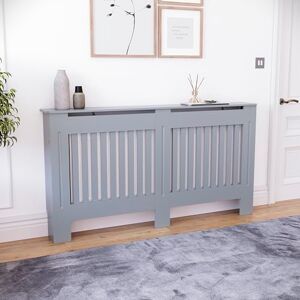 Vida Designs Chelsea Large Grey Radiator Cover Modern Slatted Heating Cabinet, Easy DIY Fit, Ideal for Living Room, Hallway or Bathroom Vida Designs Chelsea Large Grey Radiator Cover Modern Slatted Heating Cabinet, Easy DIY Fit, Ideal for Living Room, Hallway or Bathroom