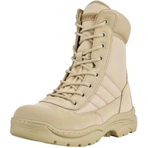 VEVOR Men's Military Tactical Boots, 203 mm Combat Hiking Work Boots, Lightweight & Breathable Side Zipper Motorcycle Interceptor Trooper Boot, for Outdoor Security, UK Size 9 Sand-colored VEVOR Men's Military Tactical Boots, 203 mm Combat Hiking Work Boots, Lightweight & Breathable Side Zipper Motorcycle Interceptor Trooper Boot, for Outdoor Security, UK Size 9 Sand-colored