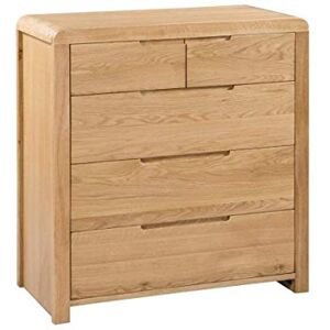 Julian Bowen Curve 3+2 Drawer Chest, Oak Julian Bowen Curve 3+2 Drawer Chest, Oak