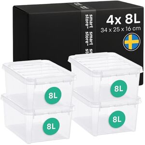 SmartStore 10x Plastic Storage Box with Lid Classic 8L (34x25x16cm) Plastic Storage Drawers with Lid Food-Safe Material Kitchen & Organisation Durable Container for Home & Office 10-Year Warranty SmartStore 10x Plastic Storage Box with Lid Classic 8L (34x25x16cm) Plastic Storage Drawers with Lid Food-Safe Material Kitchen & Organisation Durable Container for Home & Office 10-Year Warranty