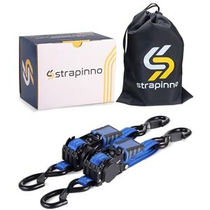 Strapinno Retractable Ratchet Straps 1 in x 2.5 ft Heavy Duty Boat Transom Tie Down, 2PCS, 2400lbs Breaking Strength, S Hooks with Safety Clip, for Boat, Jetski, Seadoo, Waverunner, and PWCs Strapinno Retractable Ratchet Straps 1 in x 2.5 ft Heavy Duty Boat Transom Tie Down, 2PCS, 2400lbs Breaking Strength, S Hooks with Safety Clip, for Boat, Jetski, Seadoo, Waverunner, and PWCs