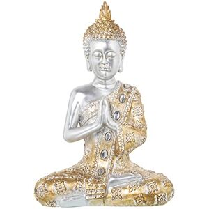 AlexandreHouse Figure Resin Buda Plateado Túnica Dorada 28 x 16 x 41 cm AlexandreHouse Figure Resin Buda Plateado Túnica Dorada 28 x 16 x 41 cm