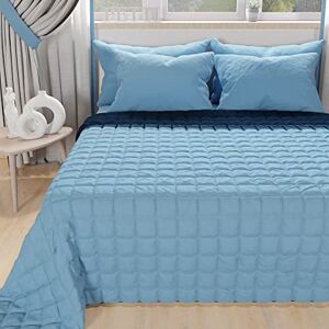PETTI Artigiani Italiani Double Bedspread Double Bed Quilt with Spring Quilt, Night Blue, 100% Made in Italy PETTI Artigiani Italiani Double Bedspread Double Bed Quilt with Spring Quilt, Night Blue, 100% Made in Italy