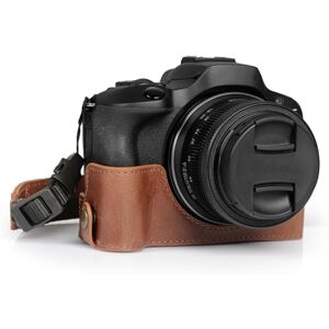 MegaGear Ever Ready Genuine Leather Half Camera Case Compatible with Canon EOS R100 (Brown) MegaGear Ever Ready Genuine Leather Half Camera Case Compatible with Canon EOS R100 (Brown)