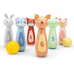 Woet Wooden Bowling Set for Kids Age 3+ – 6 Animal Pins & 2 Balls – Educational Indoor Game – Colorful Numbered Animal Skittles – Motor Skills Development Toy Fun Gift for Boys and Girls Woet Wooden Bowling Set for Kids Age 3+ – 6 Animal Pins & 2 Balls – Educational Indoor Game – Colorful Numbered Animal Skittles – Motor Skills Development Toy Fun Gift for Boys and Girls
