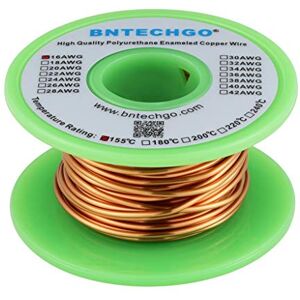 BNTECHGO 16 AWG Magnet Wire Enameled Copper Wire Enameled Magnet Winding Wire 4 oz 0.0492" Diameter 1 Spool Coil Natural Temperature Rating 155℃ Widely Used for Transformers Inductors BNTECHGO 16 AWG Magnet Wire Enameled Copper Wire Enameled Magnet Winding Wire 4 oz 0.0492" Diameter 1 Spool Coil Natural Temperature Rating 155℃ Widely Used for Transformers Inductors