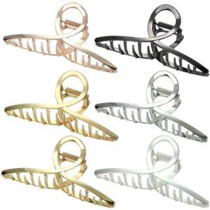 yeeplant Large Hollow Metal Hair Clamps 6PCS Claw Clips Hair Jaw Accessories yeeplant Large Hollow Metal Hair Clamps 6PCS Claw Clips Hair Jaw Accessories