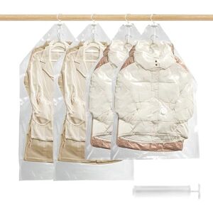 ASelected 4 PCS Hanging Vacuum Storage Bags, Clear Vacuum Bag for Clothes Hanging Clothes Storage Space-saving for Dresses, Suits, Coats or Jackets (2 Long 135x67cm & 2 Short 110x67cm) ASelected 4 PCS Hanging Vacuum Storage Bags, Clear Vacuum Bag for Clothes Hanging Clothes Storage Space-saving for Dresses, Suits, Coats or Jackets (2 Long 135x67cm & 2 Short 110x67cm)