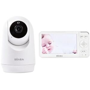 Béaba , Baby Monitor Camera Zen Plus 2-360° Rotating Camera, 5 Inch HD Screen, Night Vision, Walkie-Talkie, Thermometer, 8 Lullabies, 300m Range, 20h Battery Life, 4 Connectable Cameras, White Béaba , Baby Monitor Camera Zen Plus 2-360° Rotating Camera, 5 Inch HD Screen, Night Vision, Walkie-Talkie, Thermometer, 8 Lullabies, 300m Range, 20h Battery Life, 4 Connectable Cameras, White