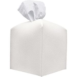 carrotez Tissue Box Cover, Refined Modern PU Leather Square Holder Decorative Holder/Organizer for Bathroom Vanity Countertop, Night Stands, Office Desk & Car 5"X5"X5" White carrotez Tissue Box Cover, Refined Modern PU Leather Square Holder Decorative Holder/Organizer for Bathroom Vanity Countertop, Night Stands, Office Desk & Car 5"X5"X5" White