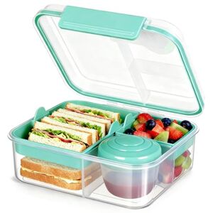 VINATO Lunch Box for Girls School Lunch Box with Jar Hygienic and Waterproof for Children Adults Office School Picnic 1650 ml Light Green VINATO Lunch Box for Girls School Lunch Box with Jar Hygienic and Waterproof for Children Adults Office School Picnic 1650 ml Light Green