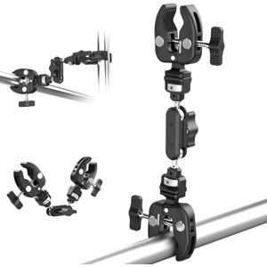NEEWER Double Super Clamp Camera Mount with Magic Arm, NATO Interface, Cold Shoes, 1/4" Locating Holes for ARRI, Desk Studio Photography Light Stand Pole Cross Bar Umbrella Holder Clamp Mount, UA060 NEEWER Double Super Clamp Camera Mount with Magic Arm, NATO Interface, Cold Shoes, 1/4" Locating Holes for ARRI, Desk Studio Photography Light Stand Pole Cross Bar Umbrella Holder Clamp Mount, UA060