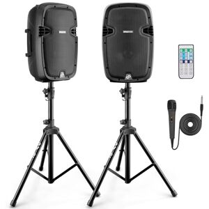 Pyle 1000W Bluetooth PA System – Portable 26cm DJ Speakers with Stands & Wireless Microphone, USB/MP3 Playback, Built-in Amplifier, PA Loudspeaker Set for Parties, Events & Gigs Pyle 1000W Bluetooth PA System – Portable 26cm DJ Speakers with Stands & Wireless Microphone, USB/MP3 Playback, Built-in Amplifier, PA Loudspeaker Set for Parties, Events & Gigs