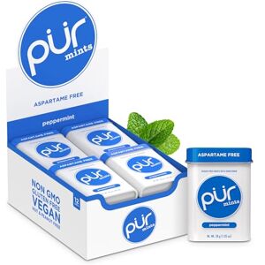 PUR Gum PUR Aspartame Free Mints, Made with Xylitol, Sugar Free, Vegan, Gluten Free and Keto Friendly, Natural Peppermint Flavoured Mints, 30 Pieces, Pack of 12 PUR Gum PUR Aspartame Free Mints, Made with Xylitol, Sugar Free, Vegan, Gluten Free and Keto Friendly, Natural Peppermint Flavoured Mints, 30 Pieces, Pack of 12