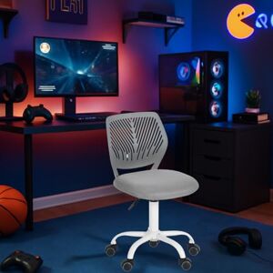 FurnitureR Ergonomic Computer Gaming Chair Home Entertainment Video and Computer Game,E-Sports Leisure Time Play for Teen Boy Girl,Height Adjustable with Lumbar Support,360 Swivel Caster,Grey QS FurnitureR Ergonomic Computer Gaming Chair Home Entertainment Video and Computer Game,E-Sports Leisure Time Play for Teen Boy Girl,Height Adjustable with Lumbar Support,360 Swivel Caster,Grey QS