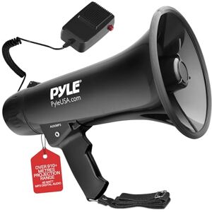 Pyle Rechargeable Megaphone Speaker 50W , Loud Bullhorn with Siren, Adjustable Volume, Handheld Portable Mega Phone for Coaches, Teachers, Events, Sports, and Outdoor Use Pyle Rechargeable Megaphone Speaker 50W , Loud Bullhorn with Siren, Adjustable Volume, Handheld Portable Mega Phone for Coaches, Teachers, Events, Sports, and Outdoor Use