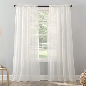 No. 918 Erica Crushed Sheer Voile Rod Pocket Curtain Panel, 51" x 108", Eggshell Off-White No. 918 Erica Crushed Sheer Voile Rod Pocket Curtain Panel, 51" x 108", Eggshell Off-White
