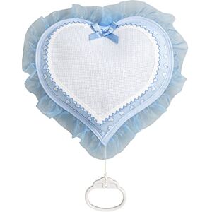 FILET Musical Birth Band, Heart-Shaped Birth Cocktail with Glockenspiel, Aida Canvas Insert for Embroidery, Made in Italy, Colour Sky FILET Musical Birth Band, Heart-Shaped Birth Cocktail with Glockenspiel, Aida Canvas Insert for Embroidery, Made in Italy, Colour Sky