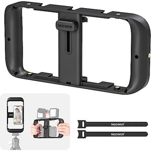 NEEWER Mobile Phone Video Rig, Mobile Phone Grip Stabiliser Cage with Cold Shoe and 1/4 Inch Thread, Video Recording Film Rig, Compatible with iPhone 16 15 Pro Max Plus 14 13 Mini X XS Max XR NEEWER Mobile Phone Video Rig, Mobile Phone Grip Stabiliser Cage with Cold Shoe and 1/4 Inch Thread, Video Recording Film Rig, Compatible with iPhone 16 15 Pro Max Plus 14 13 Mini X XS Max XR