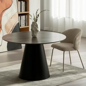 Home Source Kitchen Dining Table, Grey, Round 120cm Width, Seating for up to 4 People Home Source Kitchen Dining Table, Grey, Round 120cm Width, Seating for up to 4 People