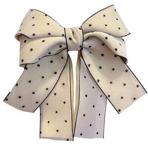 Fogcroll Womens & Girls Hair Clips, Dot Print Non-Slip Top Clip Korean Style Tight Stable Double Layer Large Bowknot Decor Hair Barrette Hair Accessories Fogcroll Womens & Girls Hair Clips, Dot Print Non-Slip Top Clip Korean Style Tight Stable Double Layer Large Bowknot Decor Hair Barrette Hair Accessories