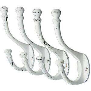 CRAFTSMAN ROAD Vintage Cast Iron Wall Hooks (Antique White Finish, Set of 4) Rustic, Farmhouse, Shabby Chic, French Country Coat Hooks Coats, Bags, Towels, Hats Heritage Select CRAFTSMAN ROAD Vintage Cast Iron Wall Hooks (Antique White Finish, Set of 4) Rustic, Farmhouse, Shabby Chic, French Country Coat Hooks Coats, Bags, Towels, Hats Heritage Select