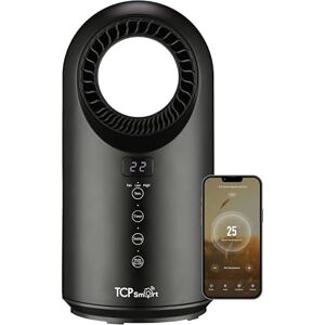 TCP Portable Bladeless Heater Fan 1500w Black with App, WiFi, 2 Heat Modes & 1 Cool Mode, Voice Control Works with Alexa, Google Home & Siri Shortcuts, LED Display, Smart Schedules & Timers TCP Portable Bladeless Heater Fan 1500w Black with App, WiFi, 2 Heat Modes & 1 Cool Mode, Voice Control Works with Alexa, Google Home & Siri Shortcuts, LED Display, Smart Schedules & Timers