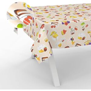 ANRO Oilcloth Tablecloth, Washable, Oilcloth, Garden Tablecloth, Outdoor, Indoor, 100 x 140 cm, Cut Edge, Dessert, Beige ANRO Oilcloth Tablecloth, Washable, Oilcloth, Garden Tablecloth, Outdoor, Indoor, 100 x 140 cm, Cut Edge, Dessert, Beige