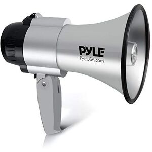 Pyle Portable Megaphone Speaker Siren Bullhorn Compact and Battery Operated with 30 Watt Power, Microphone, 2 Modes, PA Sound and Foldable Handle for Cheerleading and Police Use PMP33SL (Silver) Pyle Portable Megaphone Speaker Siren Bullhorn Compact and Battery Operated with 30 Watt Power, Microphone, 2 Modes, PA Sound and Foldable Handle for Cheerleading and Police Use PMP33SL (Silver)