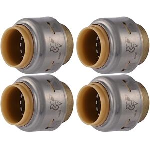 SharkBite Max 1/2 Inch Push Cap, Pack of 4, Push to Connect Brass Plumbing Fitting, PEX Pipe, Copper, CPVC, PE-RT, HDPE, UR514A4 SharkBite Max 1/2 Inch Push Cap, Pack of 4, Push to Connect Brass Plumbing Fitting, PEX Pipe, Copper, CPVC, PE-RT, HDPE, UR514A4