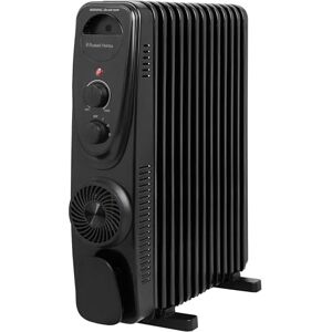 Russell Hobbs 13 Fin Oil Filled Radiator 2500W, Black Portable Electric Heater with 3 Heat Settings and Fan, Wheels & Integrated Handle, Overheat & Tip Protection, 29m² Room Size, RHOFR2403B Russell Hobbs 13 Fin Oil Filled Radiator 2500W, Black Portable Electric Heater with 3 Heat Settings and Fan, Wheels & Integrated Handle, Overheat & Tip Protection, 29m² Room Size, RHOFR2403B