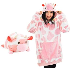 PLUSHIBLE BRIDGING MILES WITH SMILES Plushible Wearable Blanket,Blanket Hoodies for Adult Women, Men, Teens, and Kids,Oversized, Cozy, Snuggly & Comfy Hooded Sweatshirt with Giant Pocket & Sleeves, Strawberry Cow (Adult), One size PLUSHIBLE BRIDGING MILES WITH SMILES Plushible Wearable Blanket,Blanket Hoodies for Adult Women, Men, Teens, and Kids,Oversized, Cozy, Snuggly & Comfy Hooded Sweatshirt with Giant Pocket & Sleeves, Strawberry Cow (Adult), One size