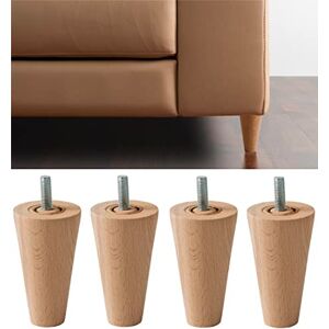 IPEA Set of 4 x 10 cm Wooden Tapered Legs for Furniture and Sofa 100 mm Beech Legs IPEA Set of 4 x 10 cm Wooden Tapered Legs for Furniture and Sofa 100 mm Beech Legs