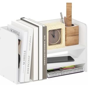 Furinno Hermite Wood Desktop Book and Home Office Supplies Storage Organizer, White Furinno Hermite Wood Desktop Book and Home Office Supplies Storage Organizer, White