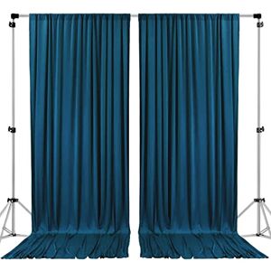 AK TRADING CO. 10 feet x 10 feet Dark Teal Polyester Backdrop Drapes Curtains Panels with Rod Pockets Wedding Ceremony Party Home Window Decorations AK TRADING CO. 10 feet x 10 feet Dark Teal Polyester Backdrop Drapes Curtains Panels with Rod Pockets Wedding Ceremony Party Home Window Decorations